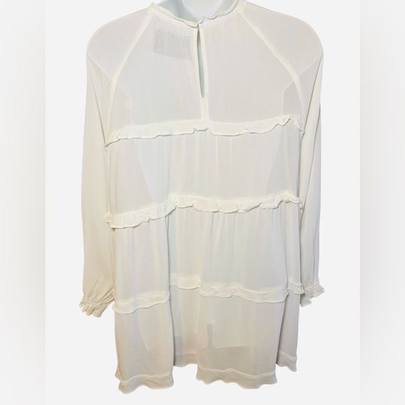 Reformation Victoria DressElegant Ivory Ruffle Dress - Picture 6 of 10